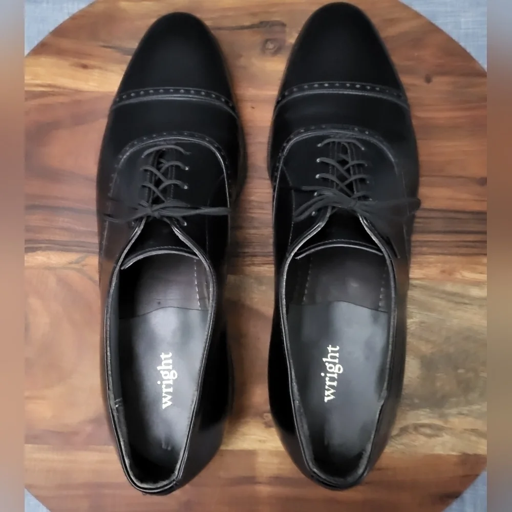 E.T. WRIGHT Dress Oxford Cap Toe Black Size 13 B